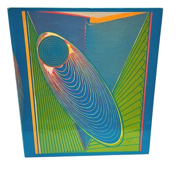 Other - Geometric Neon Fantasy 3 Ring Binder Notebook Abstract Blue Green 1992 READ